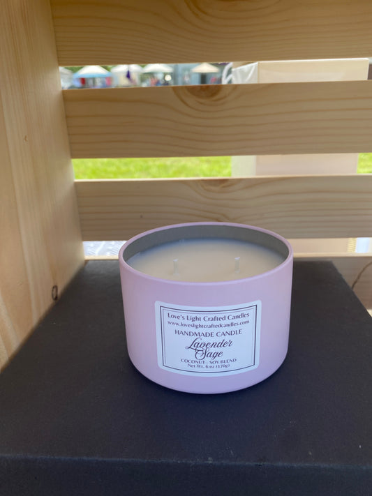 Lavender Sage - 6 oz Tin Candle