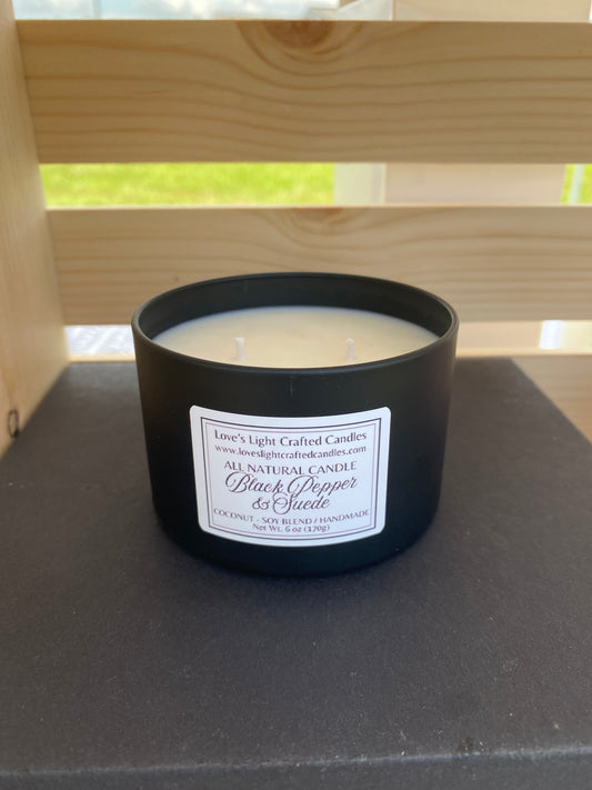 Black Pepper & Suede - 6 oz Tin Candle